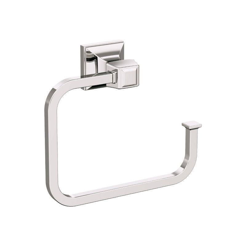 Polished Nickel Wall Mounted Towel Ring with Square Base