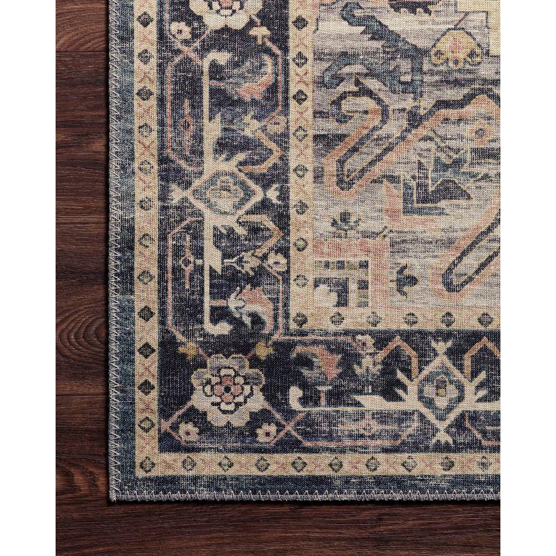 Hathaway Navy Blue Synthetic Runner Rug