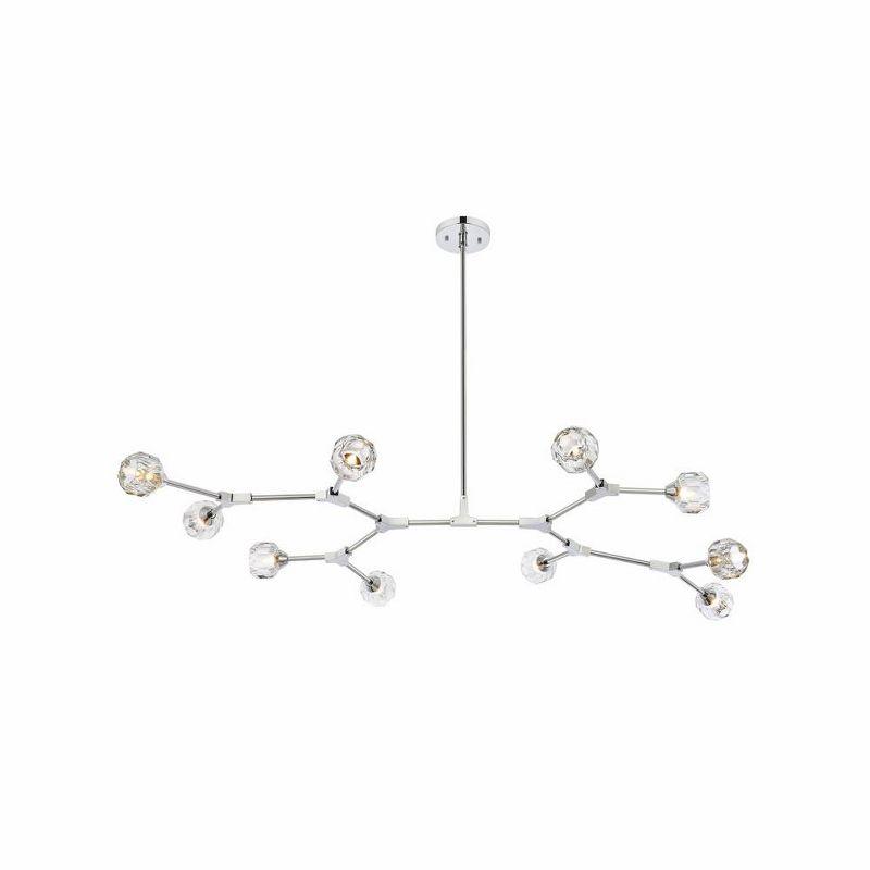 Elegant Lighting Zayne 10 - Light Pendant in  Chrome