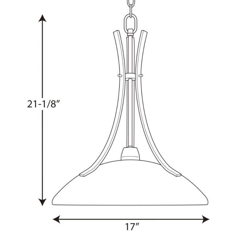 Progress Lighting Wisten 1-Light Pendant, Brushed Nickel, Etched Glass Shade Collection