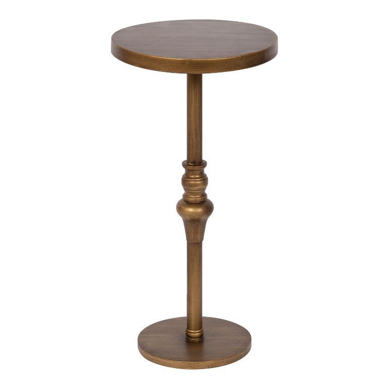 Gold Round Metal Pedestal Accent Table