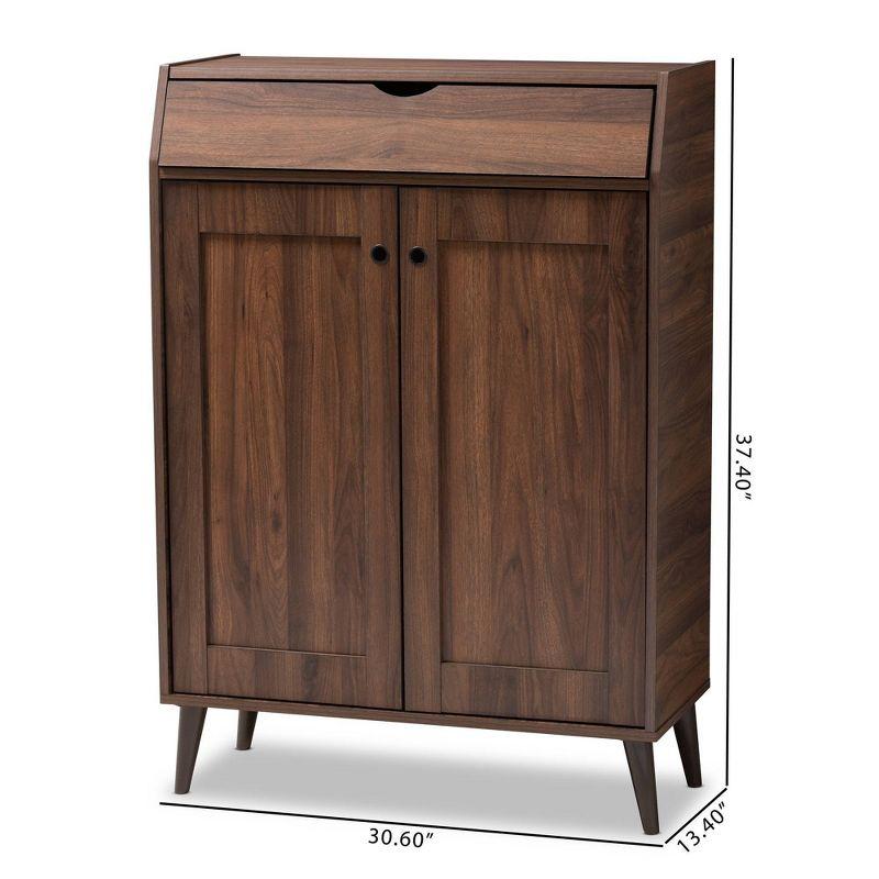 Cormier Walnut Finished 2 Door Wood Entryway Cabinet with Shoe Organizer - Baxton Studio