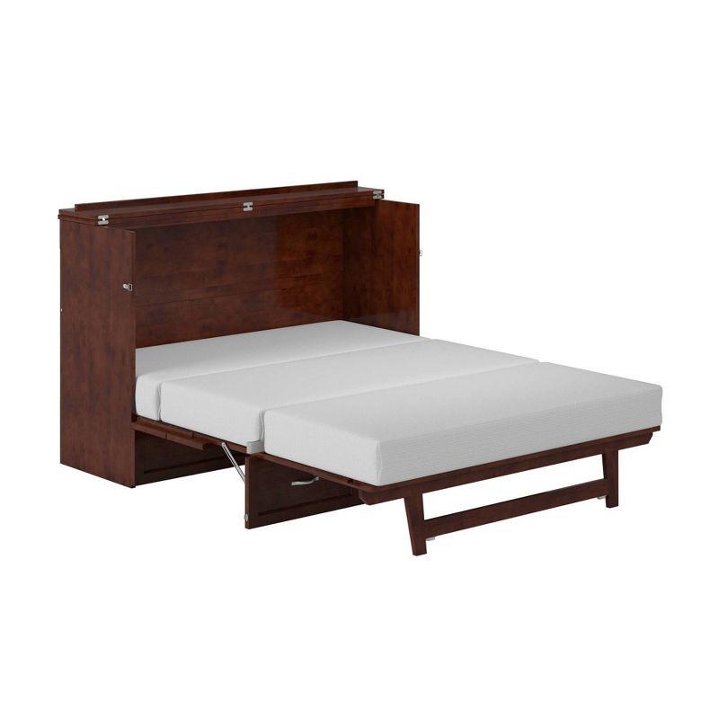 Queen Northfield Murphy Bed Chest Walnut - AFI: Hardwood Frame, Built-In USB Ports & Storage Drawer