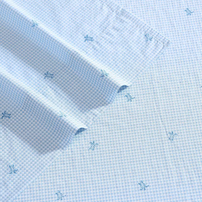 Laura Ashley Turtle Gingham - Blue Twin Sheet Set