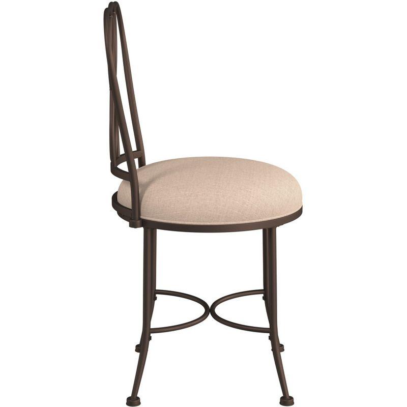 18.5" Christina Metal Vanity Stool Bronze/Cream - Hillsdale Furniture