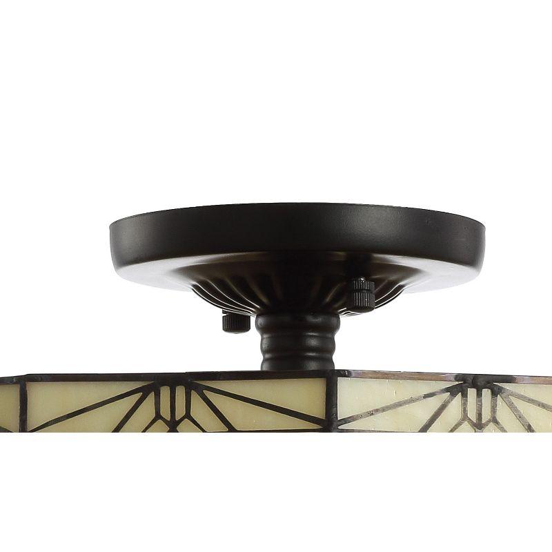 Elegant Tiffany-Style 16" Cream Glass LED Ceiling Light