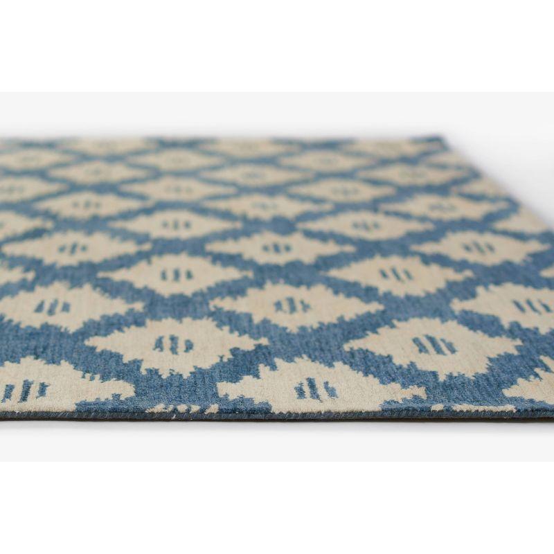 Momeni 3'6"x5'6" Leiden Ikat Huxley Handtufted Area Rug Slate Blue: Wool, Medium Pile, Classic Pattern, Indoor Use