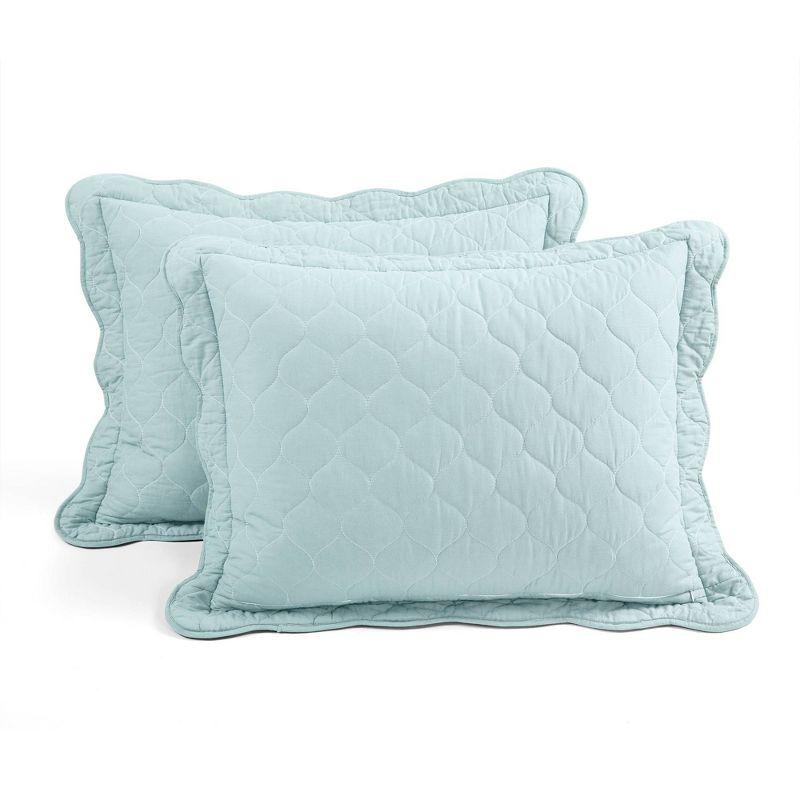 3pc Coastal Chic Scallop Edge Reversible Quilt - Lush Décor