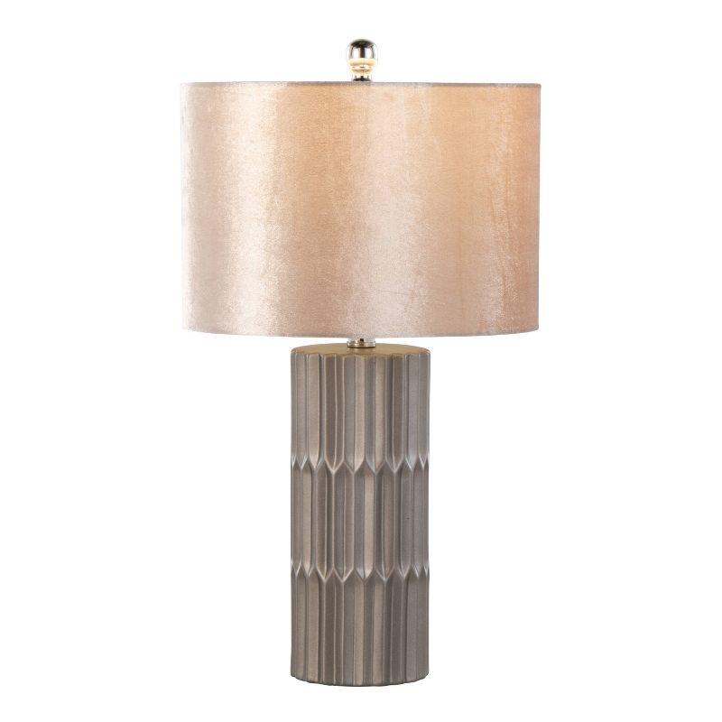 LumiSource Tania 22" Contemporary Ceramic Table Lamp with Champagne Linen Shade: UL Listed, 1-Way Switch