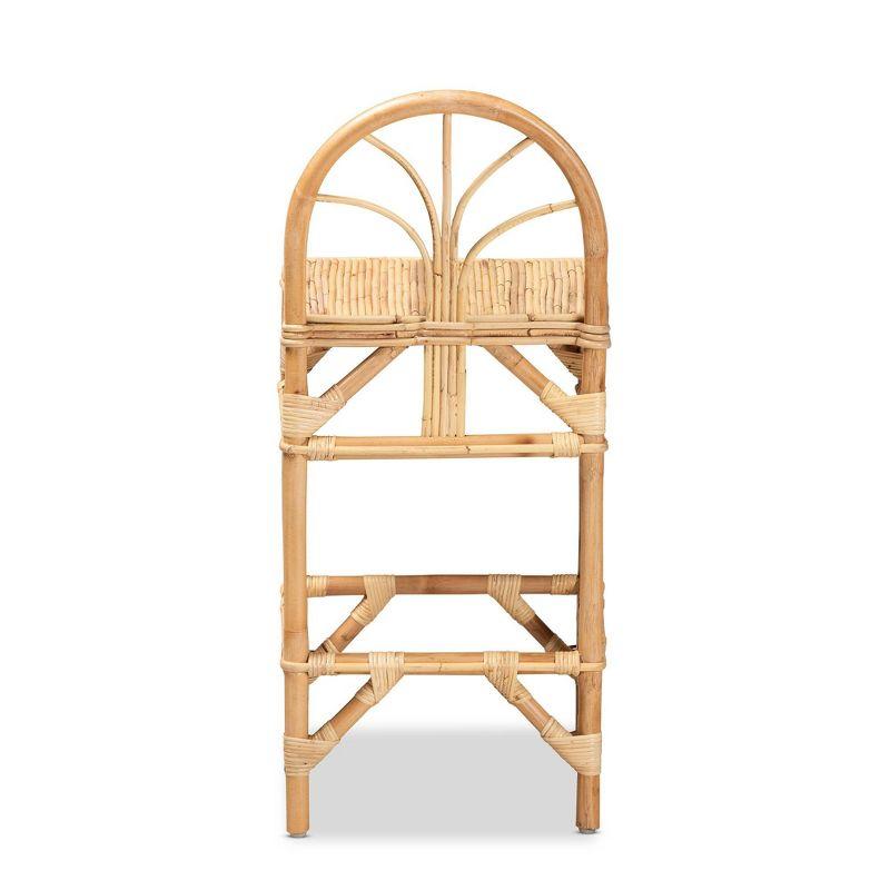 Seville Rattan Counter Height Barstool Natural - bali & pari: Handmade, Curved Backrest, Footrest, No Assembly Required