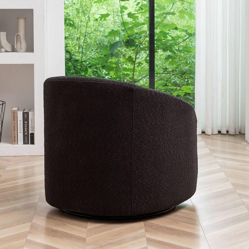 32" Wide Boucle Upholstered Swivel Barrel Chair - Kinwell