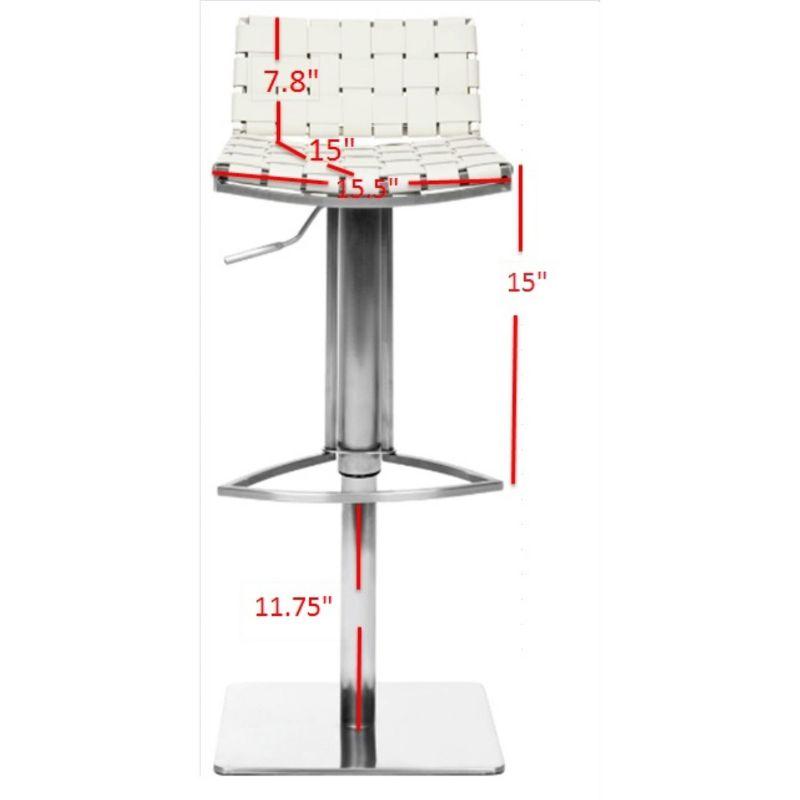Mitchell Gas Lift Swivel Bar Stool - FOX3001 - White - Safavieh Couture