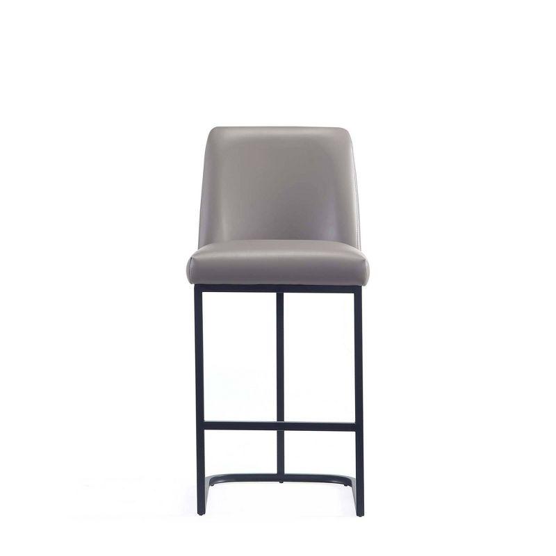 Manhattan Comfort Set of 2 Serena Leatherette Upholstered Metal Counter Height Barstools