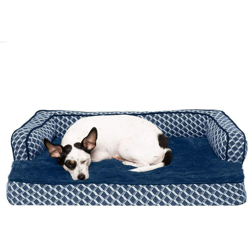 FurHaven Plush & Diamond Décor Comfy Couch Pet Bed