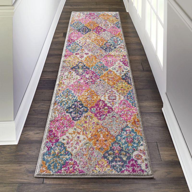 Multicolor Floral Tufted Synthetic Runner Rug, 2'2" x 7'6"