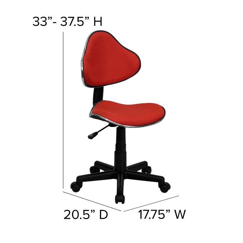 Red Low Back Polyester Swivel Task Chair