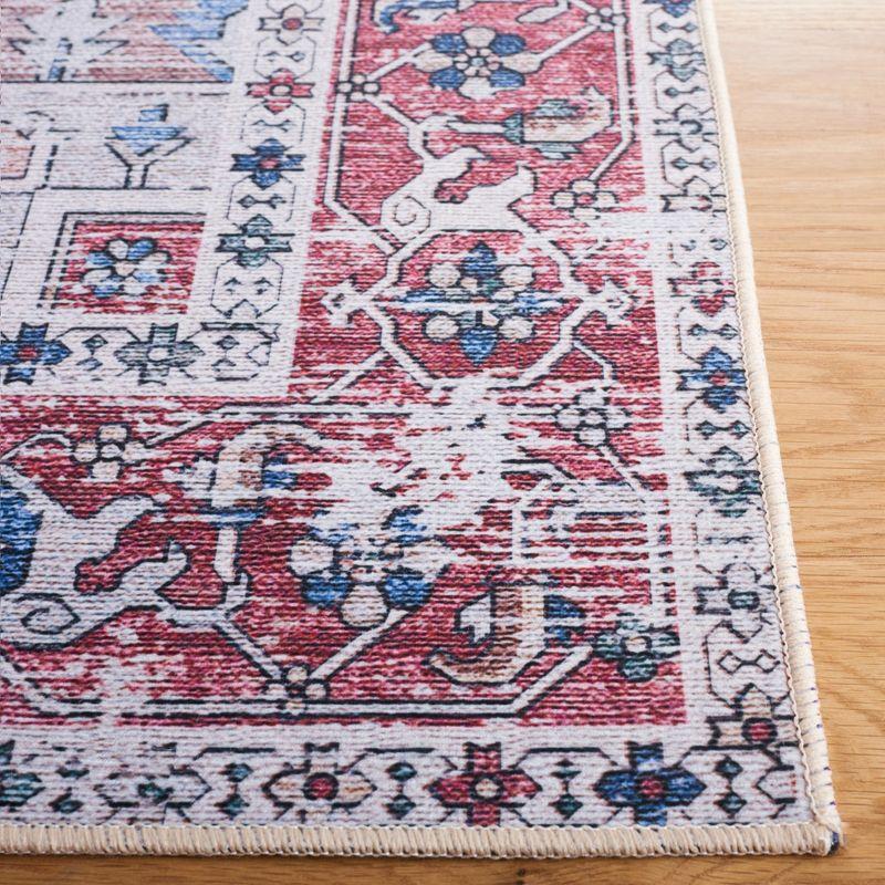 Tucson Vintage Persian TSN102 Power Loomed Machine Washable Skid-Resistant Indoor Area Rug - Navy/Red - 8'x10' - Safavieh