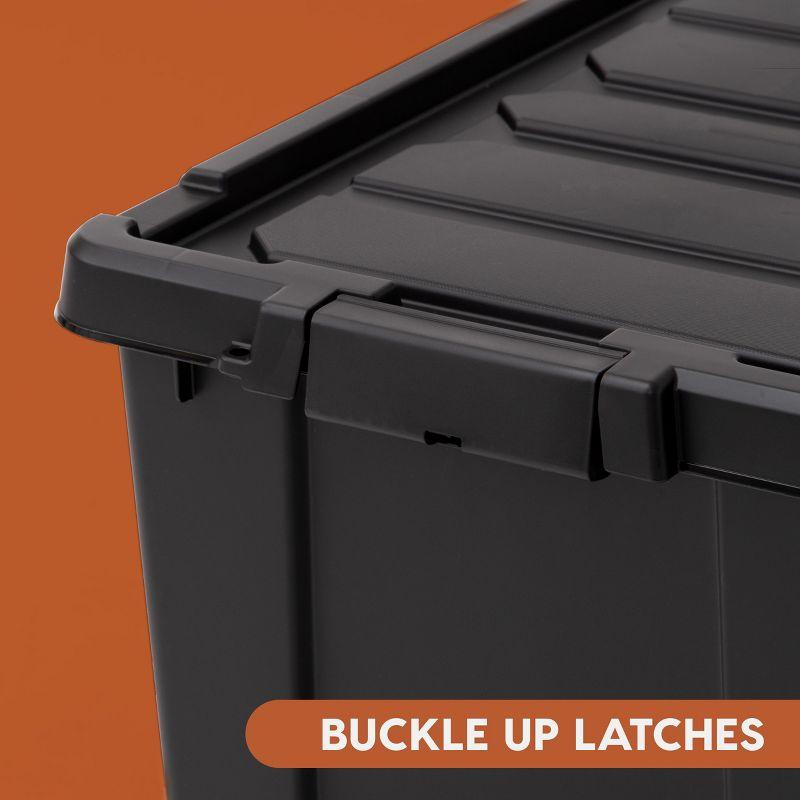 IRIS USA Lockable Heavy Duty Plastic Storage Bins Container with Lids and Secure Latching Buckles