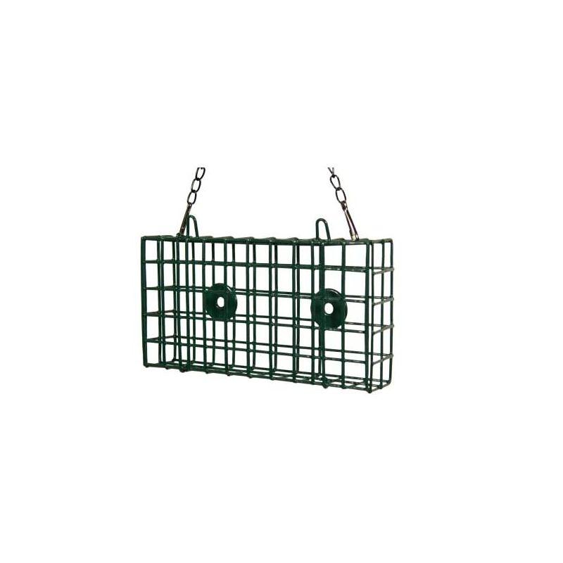 Green PVC Coated Double Suet Bird Feeder Cage