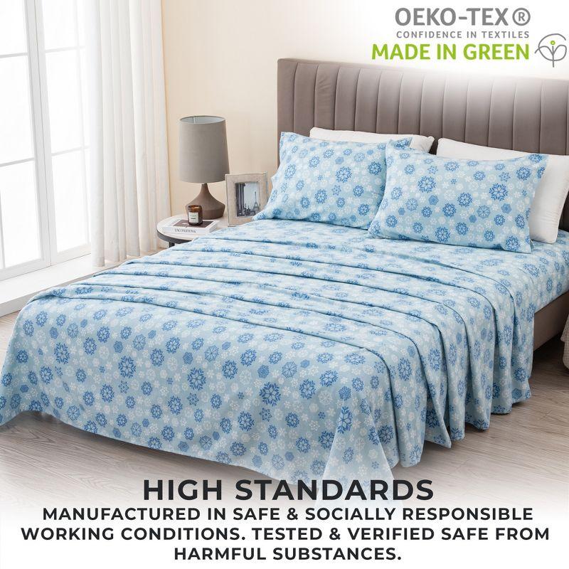 100% Turkish Cotton Holiday Printed Flannel Sheet Set