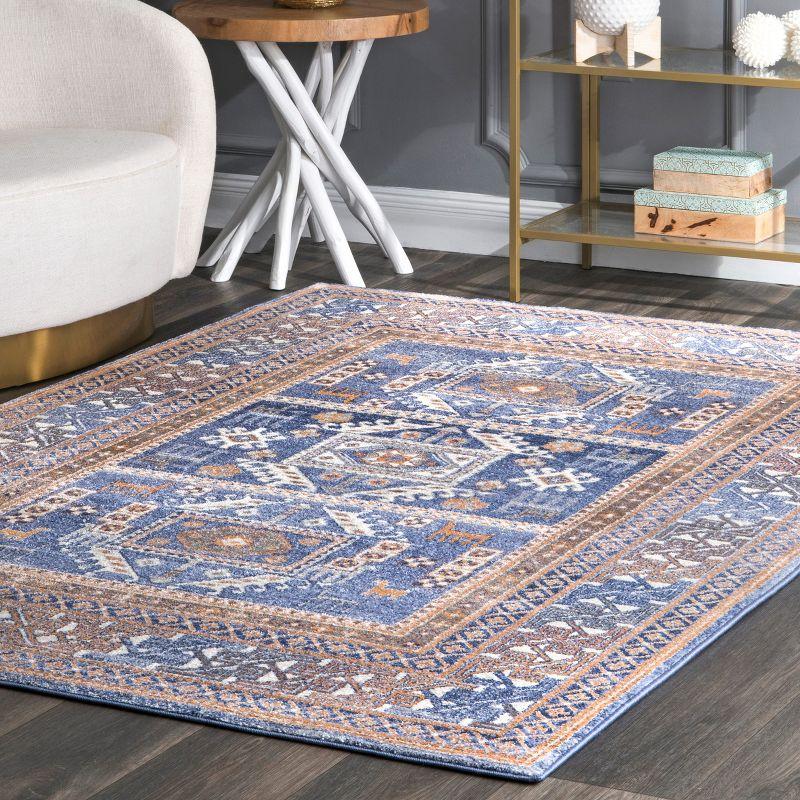 Nuloom Lorena Geometric 3x5 Accent Indoor Area Rug for Living Room Bedroom Dining Room Entryway Kitchen, Blue/Ivory