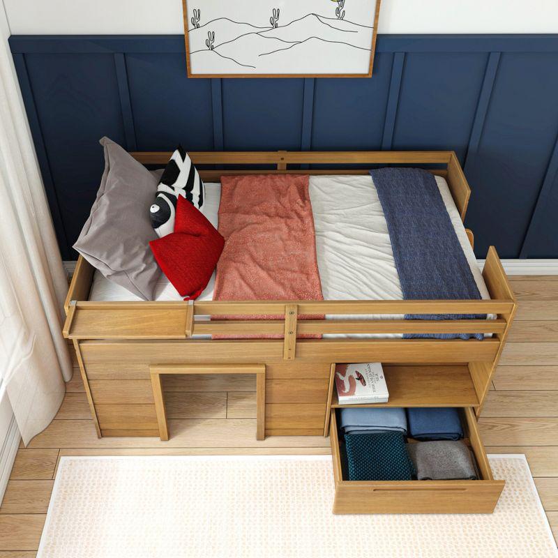 Max & Lily  Modern Farmhouse Low Loft Bed with Storage Drawer, Solid Wood Bed for Kids