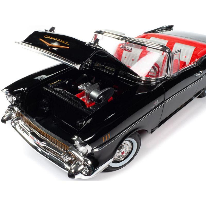 1957 Chevrolet Bel Air Convertible Black 1/18 Diecast Model Car by Road Signature