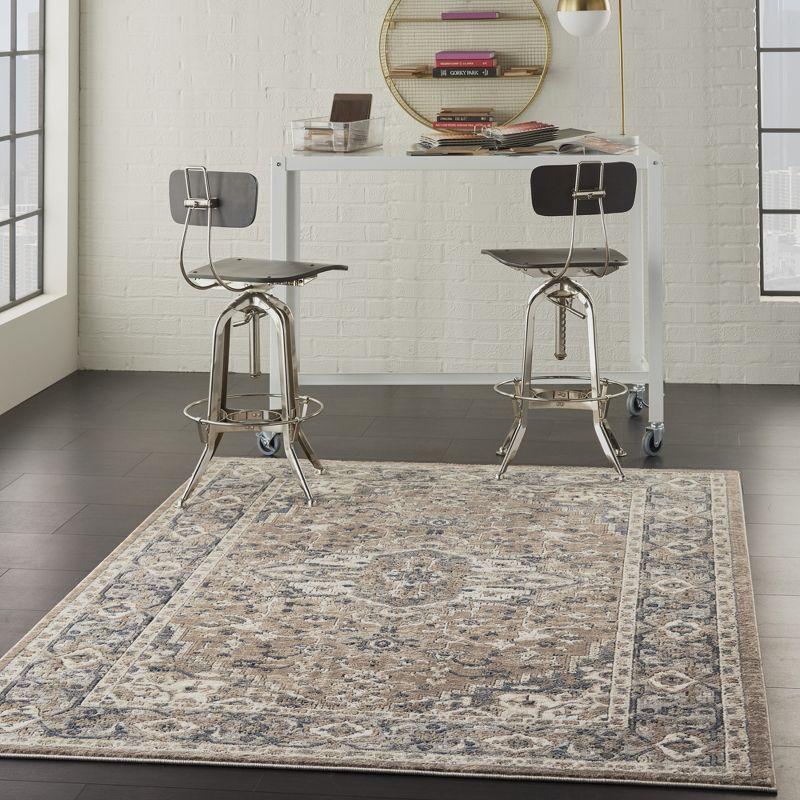 Nourison Concerto Center Medallion Indoor Rug Beige Grey 5'3" x 7'3"
