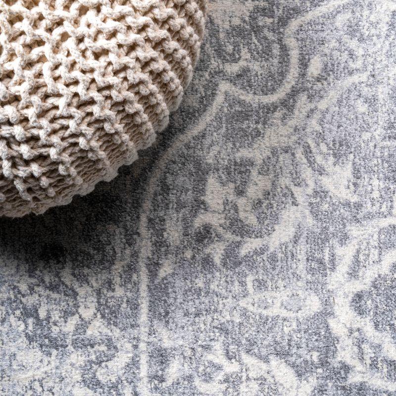3' X 5' Modern Persian Vintage Medallion Area Rug, Gray/Ivory - JONATHAN Y