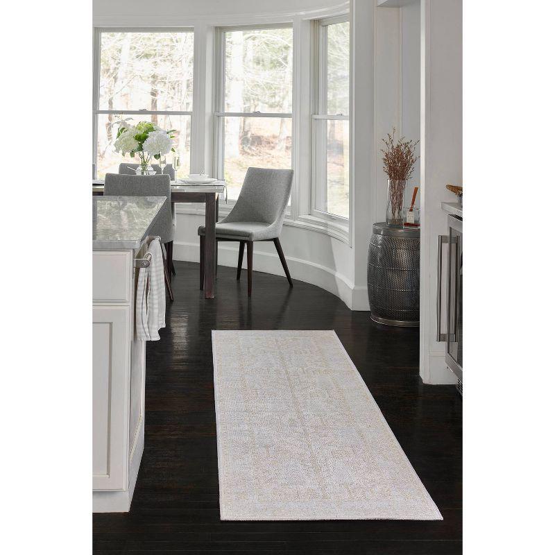 Momeni 4'x6' Isabella Arely Machine Loomed Area Rug Ivory: Classic Medallion Pattern, Low Pile, Indoor Use, Polyester
