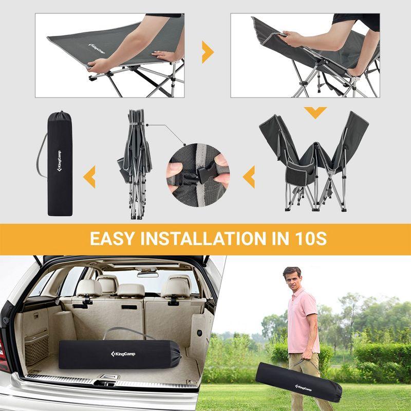 KingCamp Folding Portable Outdoor Camping Cot w/ Multi Layer Side Pocket | Wayfair