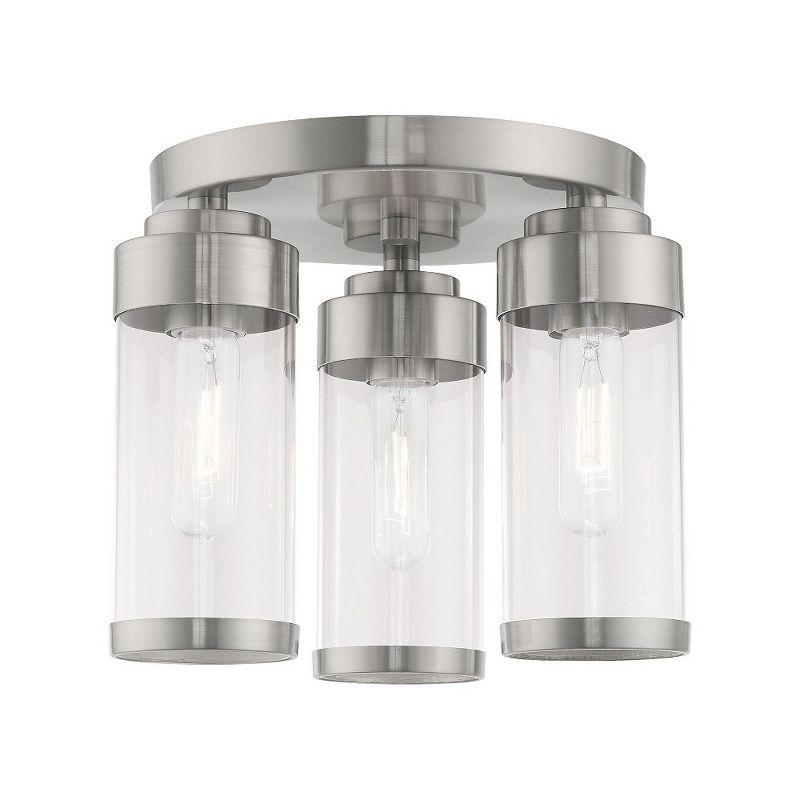 Livex Lighting Hillcrest 3 - Light Flush Mount in  Brushed Nickel