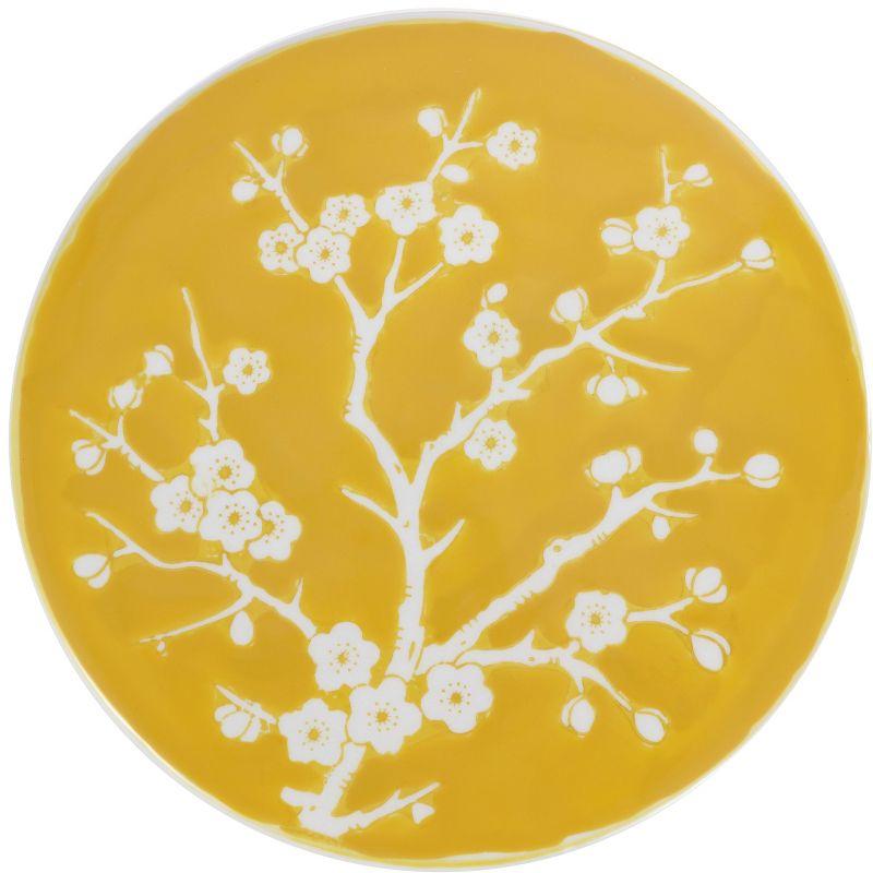 Cherry Blossom 17.75" Ceramic Garden Stool - JONATHAN Y