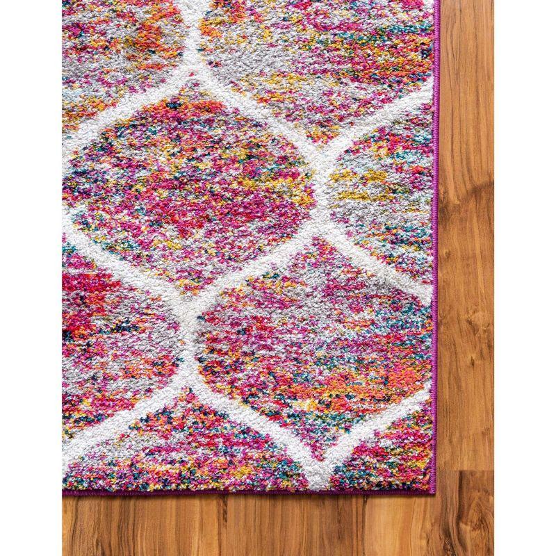 Unique Loom 3' 0 x 3' 0 Trellis Frieze Rounded Multi Area Rug