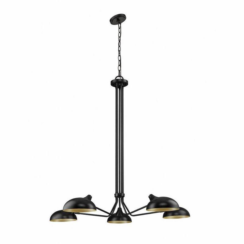 Bellamy 52" Matte Black Steel 5-Light Chandelier