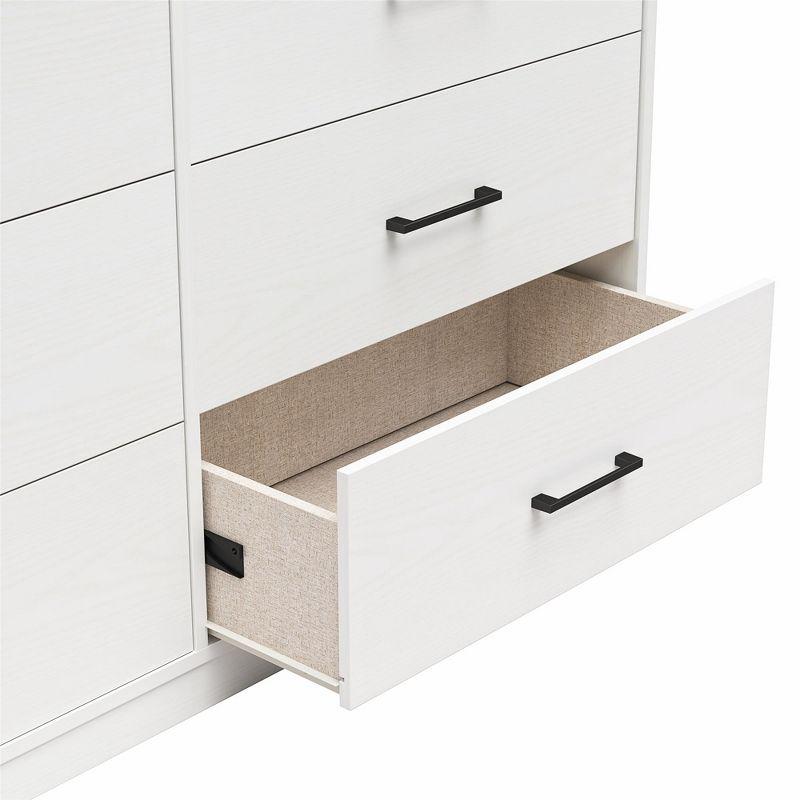 Ameriwood Home BrEZ Build Collection Pearce Wide 6 Drawer Dresser, White