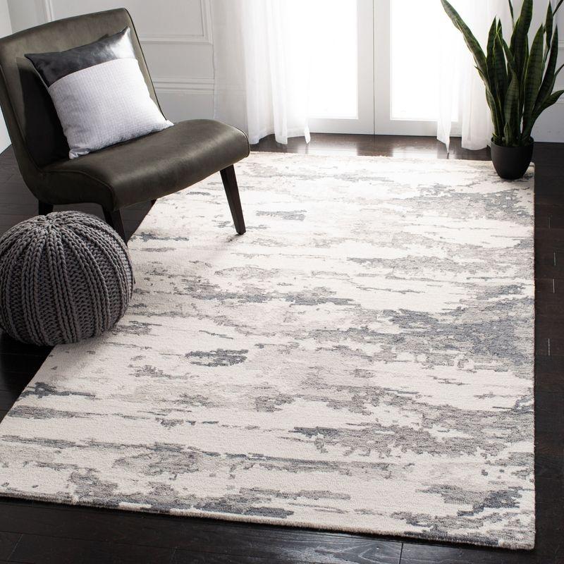 Abstract ABT465 Handmade Indoor Accent Rug - Charcoal/Ivory - 3'x5' - Safavieh