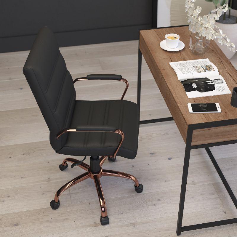 Merrick Lane Contemporary Mid-Back Home Office Chair with Padded Arms