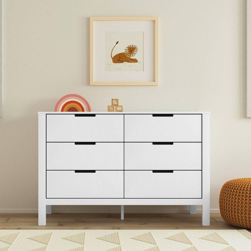 White Double Nursery 6-Drawer GREENGUARD Certified Dresser