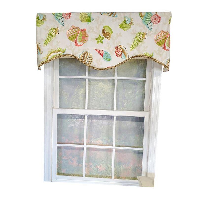 RLF Home Bay Scalloped 50'' W Window Valance Multi
