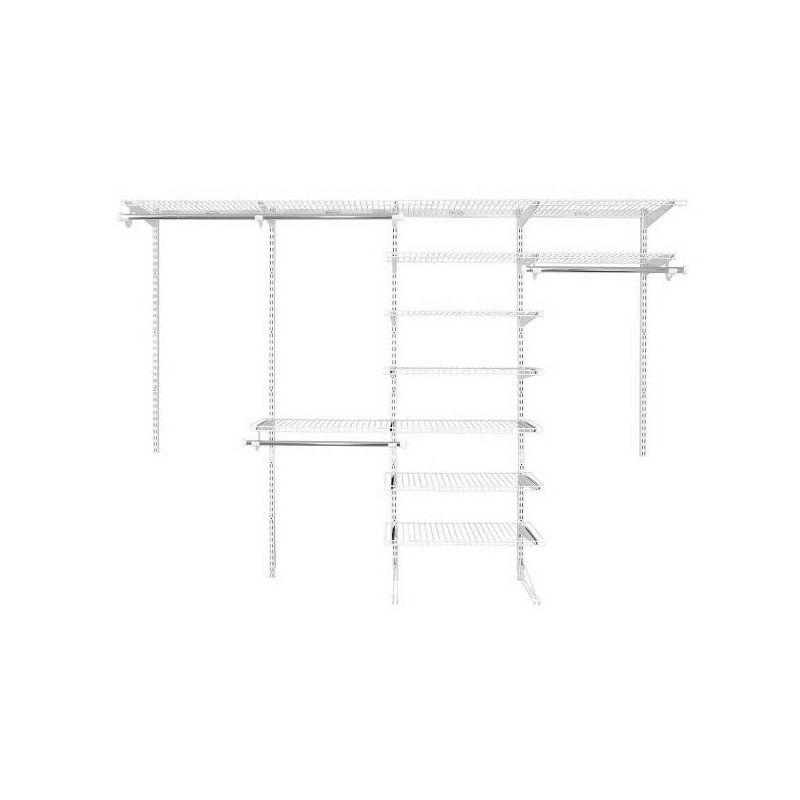 Rubbermaid FastTrack 6 to 10 Ft Wide White Wire Closet Configuration Storage Kit