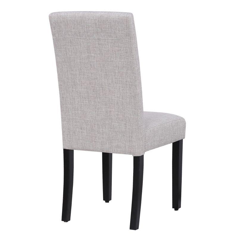 WestinTrends  Upholstered Linen Fabric Dining Chair (Set of 2), Light Gray