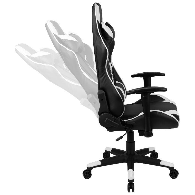 Flash Furniture X20 Gaming Chair Racing Office Ergonomic Computer PC Adjustable Swivel Chair with Fully Reclining Back in Black LeatherSoft