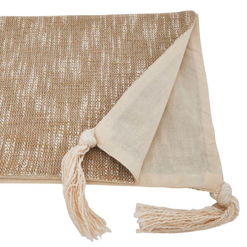 Natural Cotton Tasseled Table Runner, 16 x 72 in