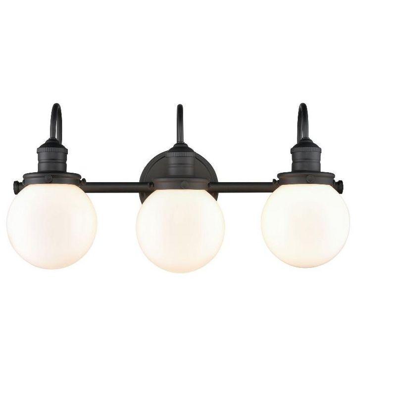 Ella Matte Black 3-Light Industrial Vanity Fixture