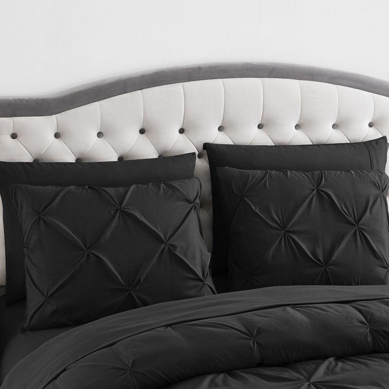 Sweet Home Collection 8 Piece Bed In A Bag Pintuck Comforter Set with Bed Sheets