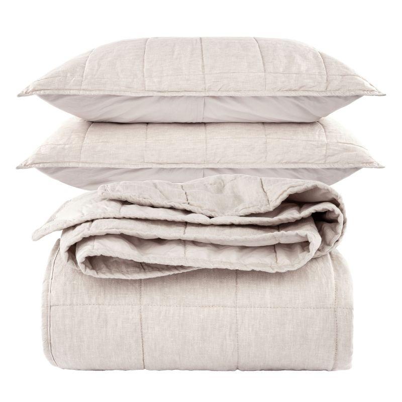 Putty Heather Organic Cotton Twin Quilt Set