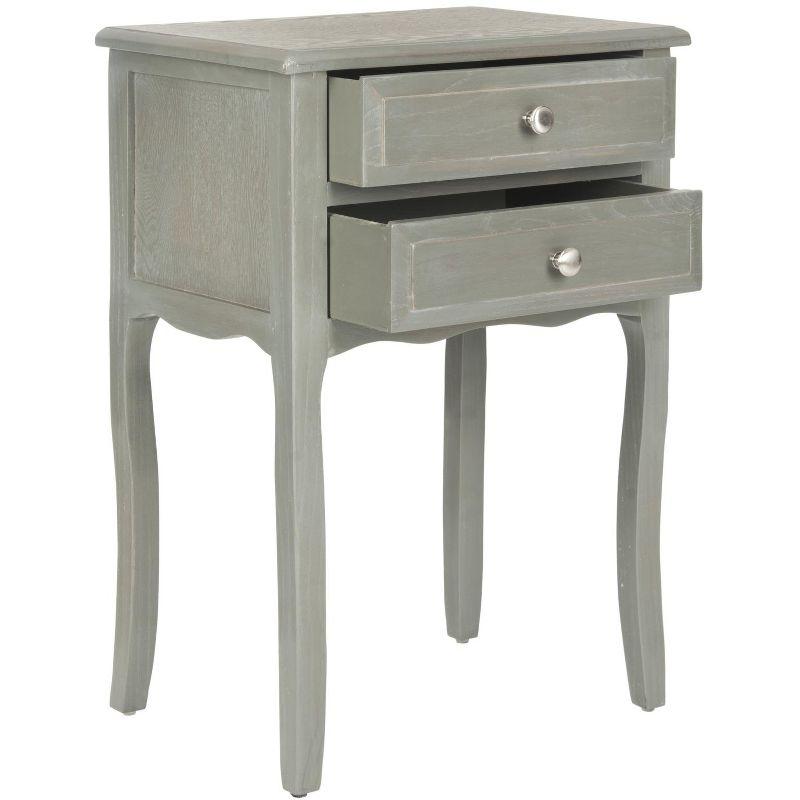 Lori End Table With Storage Drawers - AMH6576B - Ash Grey - Safavieh Couture