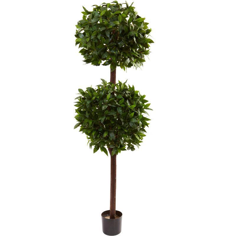 Nearly Natural 6ft Green Silk Double Ball Topiary