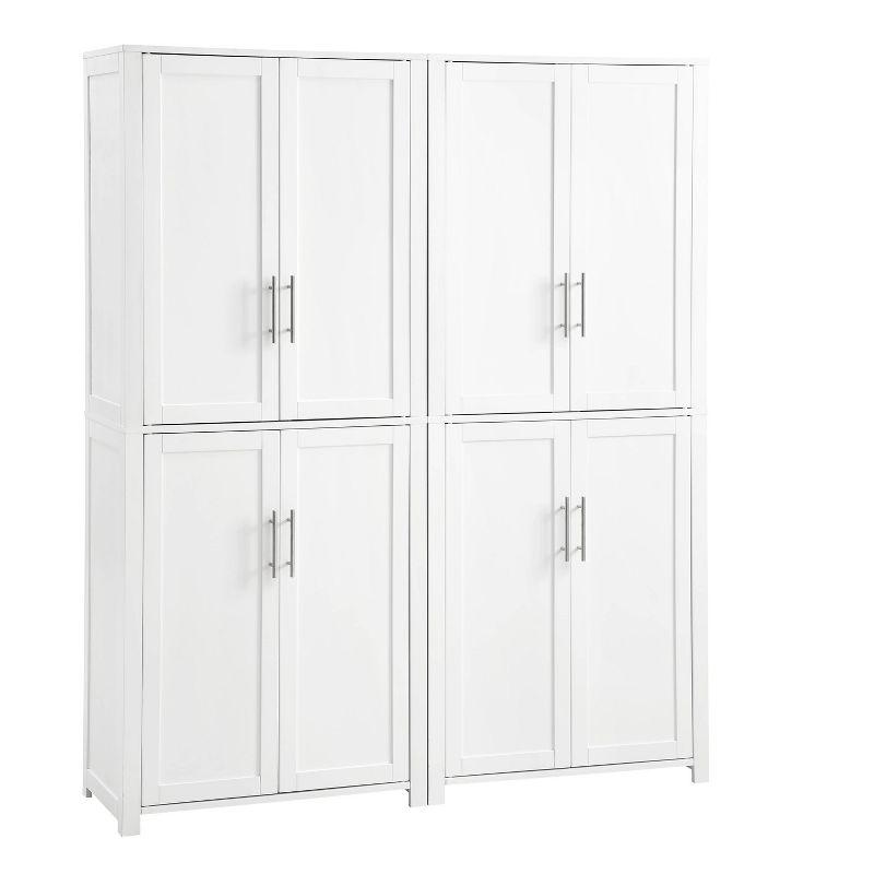 Savannah White 2-Piece Pantry Set with Adjustable Shelving